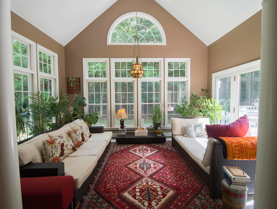 Touches of Pakistan in this Rhode Island home. 