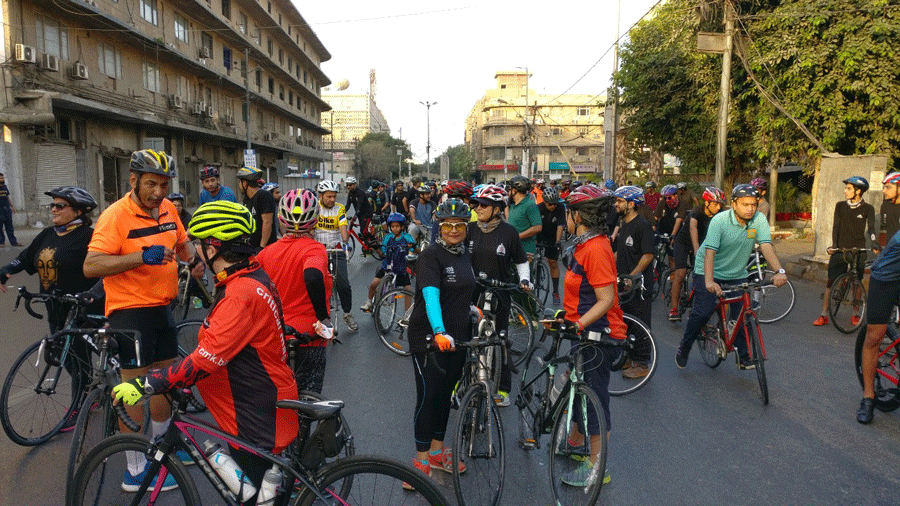 Cycling for World Heart Day. Photo by Arif Belgaumi