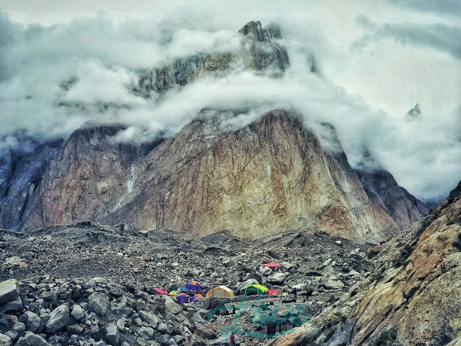 Camp site while trekking to K2 Base Camp.