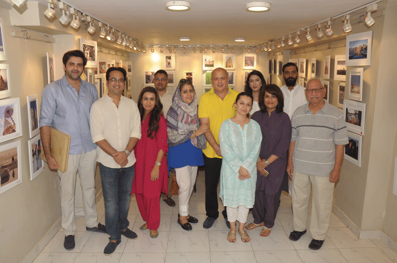 Latif Kapadia's friends and family at the exhibition. 