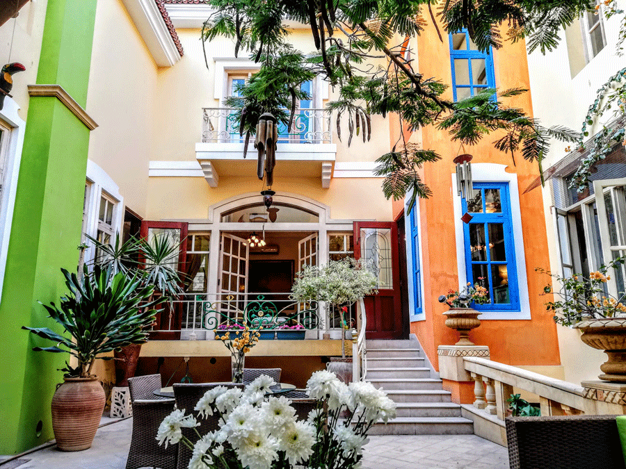 Mediterranean inspired courtyard. 