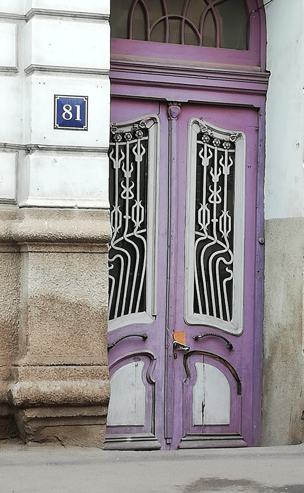 A unique purple door in Tbilisi, Georgia.