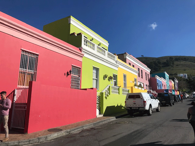 The brightly coloured homes in the former Muslim quarter. 